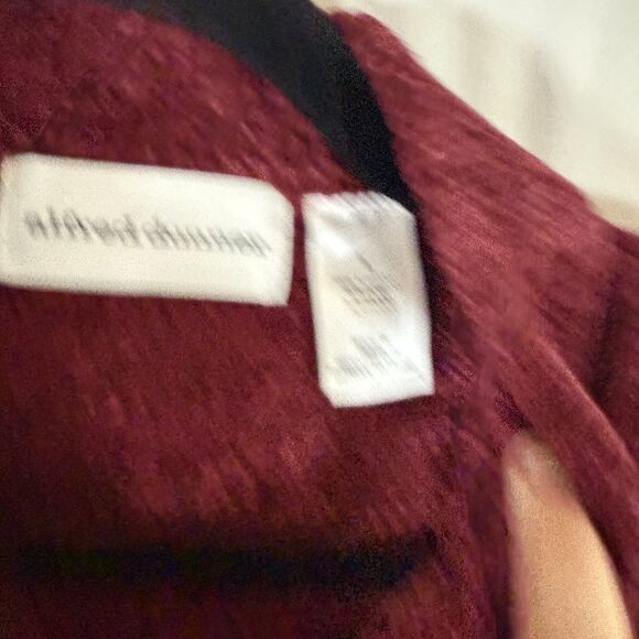 New Alfred Dunner Acadia Sweater Women's Large Chenille Knit Full Zip Brick Red - Picture 6 of 11